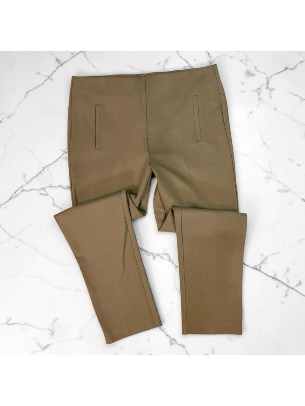 Chicos So Slimming Juliet Ankle Pants Size 1 = 8 Dusty Cedar Ponte Knit Pull On